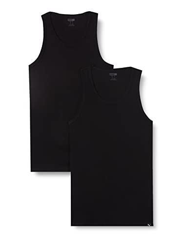 PUMA Basic - Camiseta Sin Mangas Para Hombre, (2 Unidades), Ropa Interior Negro, M