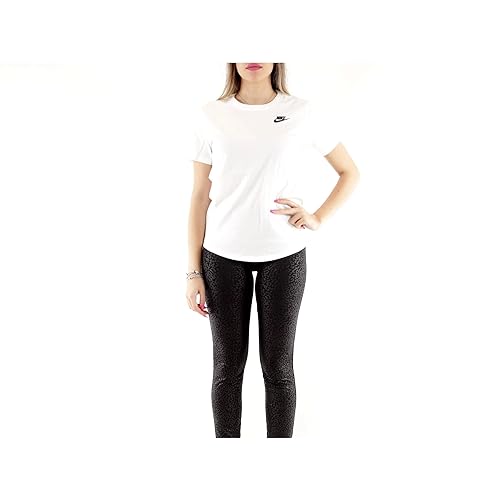 Nike W NSW tee Club T-Shirt, White, Medium para Mujer
