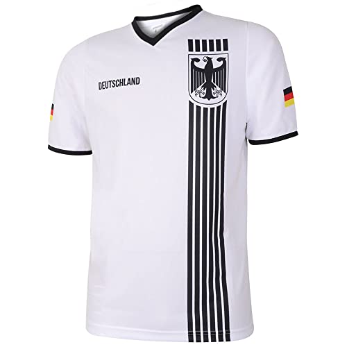 Camiseta de fútbol de Alemania, diseño de rayas negras y blancas, para niños y adultos, para hombre, camiseta de fútbol, regalos de fútbol, camiseta deportiva, ropa deportiva, Blanco, M