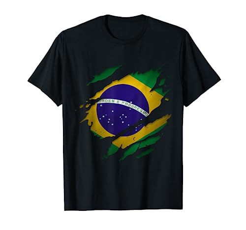 Camisas brasileñas orgullosas | Brasil rasgado bandera de Brasil Camiseta