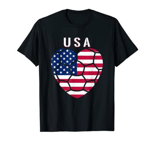 Fútbol Corazón Estados Unidos Bandera Fútbol Amantes EE.UU Camiseta