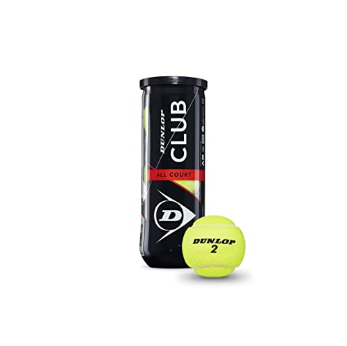 Dunlop Tennis Ball Club All Court - for Clay, Hard Court and Grass (1x3 Tin), 3 Pelotas