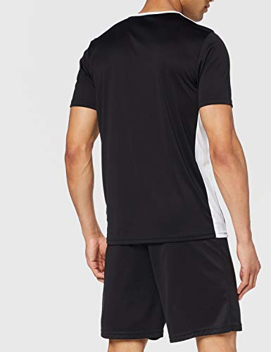 adidas Entrada 37 Camiseta de Fútbol para Hombre de Cuello Redondo en Contraste, Negro (Black/White), M