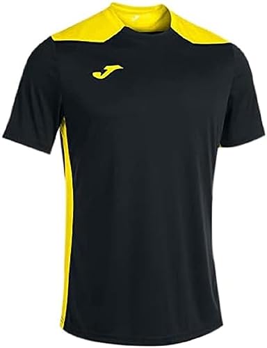 joma Championship VI Camiseta, Hombre, Negro-Amarillo, M