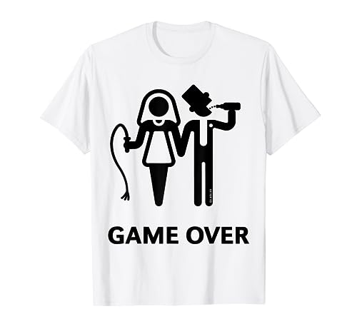 Game Over (JGA / novios / látigo / cerveza / negro) Camiseta