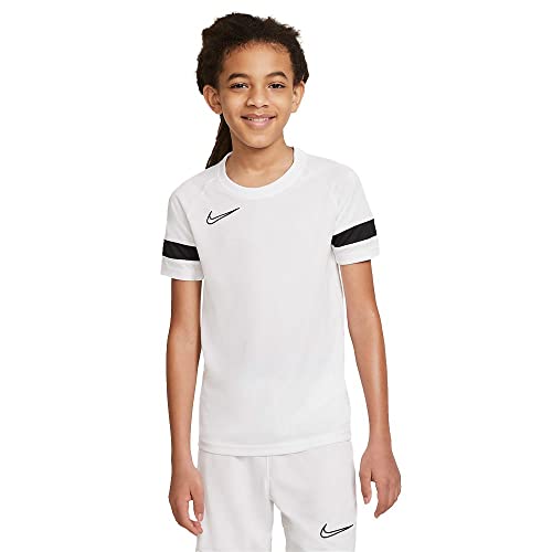 Nike CW6103 Y NK DRY ACD21 TOP SS T-shirt unisex-child white/black/black/black L