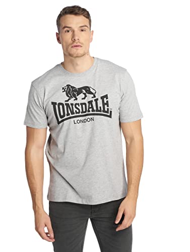 Lonsdale T-Shirt Logo - Camiseta Hombre, Color Gris, Talla X-Large
