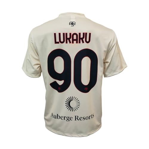 3R SPORT SRL Ma/Ro2324/Away Riyadh/Lukaku Camiseta de fútbol, Blanco Perla (ral 1013), L Unisex Adulto
