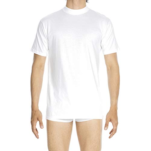 Hom Tshirt Crew Neck, Camiseta para Hombre, Blanco, Large