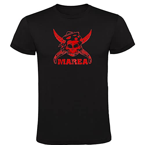 Camiseta Negra con Logo Marea para Hombre 100% Algodón Marea Fan tee Shirt (L)