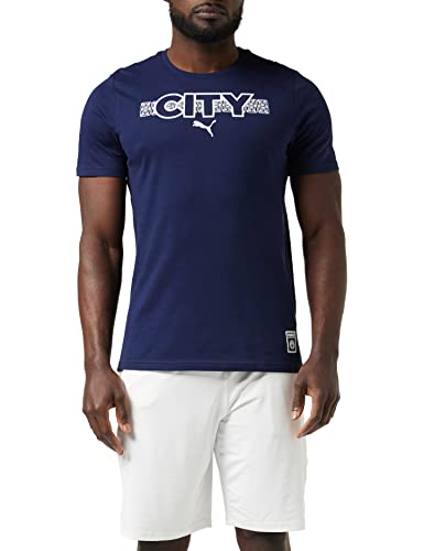 Puma Manchester City Temporada 2021/22, Equipación de Juego, Camiseta, Hombre, Peacoat White, M