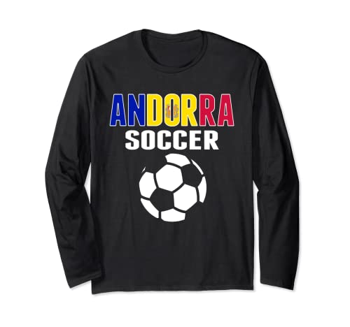 Orgulloso Andorra Fútbol Camiseta - Soporte de Fútbol Andorra Manga Larga