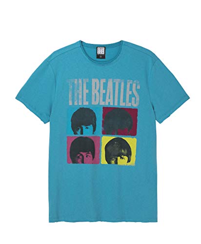 Amplified The Beatles Collection - Hard Days Night Hombre Camiseta Petróleo S, 100% algodón, Regular