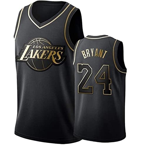 ZeYuKeJi Camiseta de la NBA de los Hombres de los Lakers Nº 24 con Cuello en V con Malla, de Baloncesto Retro de Baloncesto Conmemorativa sin Mangas