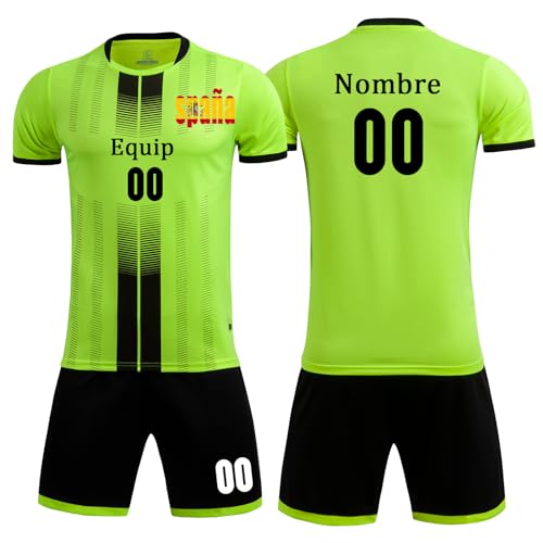 OPUTWDF Camiseta de Futbol Personalizada Camisetas Futbol Niño Hombre con Tu Nombre y Número Equipación