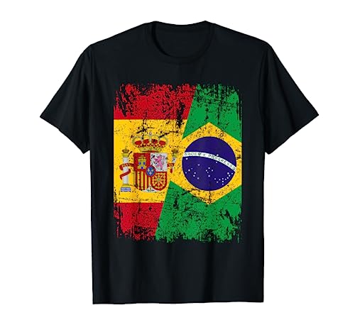 BRASIL ESPAÑA BANDERA de la AMISTAD BRASIL Camiseta
