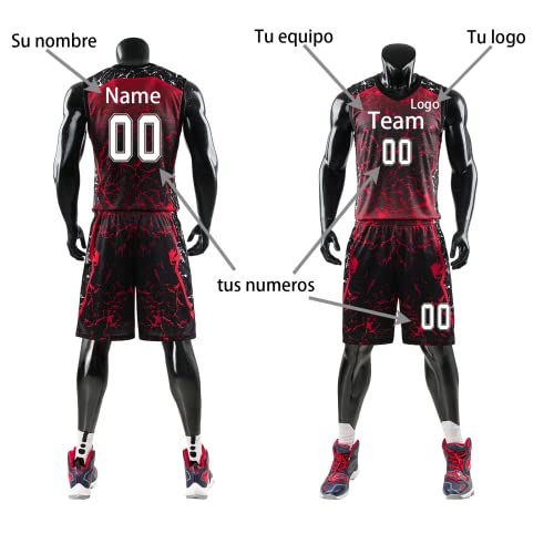 LAIFU Camiseta de Baloncesto Personalizada para Juventud Hombre-Playeras y Shorts de Baloncesto Personalizados