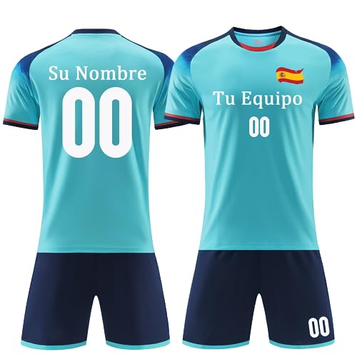 OPUTWDF Equipacion Futbol Niño Set Personalizada Camiseta Futbol Niños y Adultos con Nombre Personalizado Número Logotipo del Equipo
