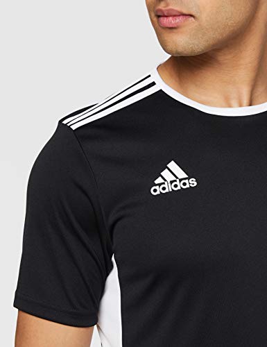 adidas Entrada 37 Camiseta de Fútbol para Hombre de Cuello Redondo en Contraste, Negro (Black/White), M