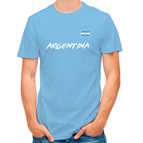 Camiseta seleccion de Futbol Personalizada con Nombre y número. Camiseta de algodón para Hombre de Manga Corta. Elige tu seleccion. Argentina