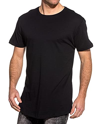 Urban Classics Shaped Long Tee, Camiseta Hombre, Negro (Black), L
