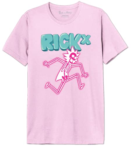 Rick et Morty Uxrimodts003 Camiseta, Rosa, XS Hombres