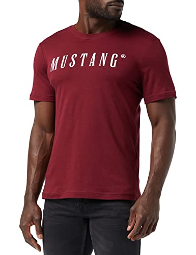 Mustang Hombre Alex C Logo Tee 1013221 Camiseta, Rojo (Dark Red), S