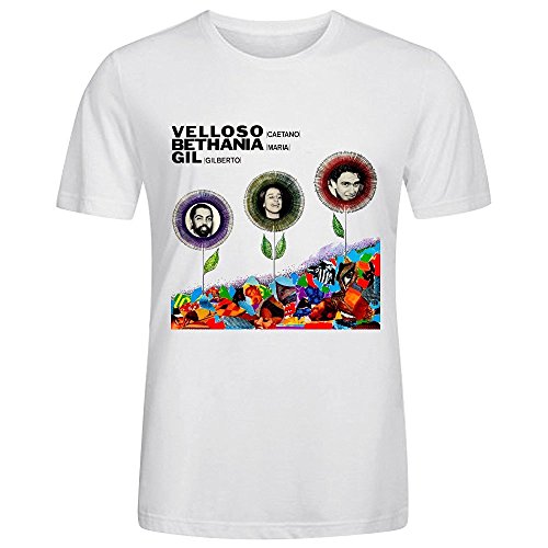 Caetano Veloso Velloso Bethania Gil T Shirts For Mens Funny Round Neck XX-Large