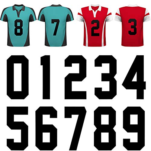 10 Piezas Números de Transferencia de Calor 0 a 9 Calcomanías de Números de Plancha de 8 Pulgadas para Jersey Camiseta Deportiva Camiseta de Equipo de Béisbol Fútbol, Negro