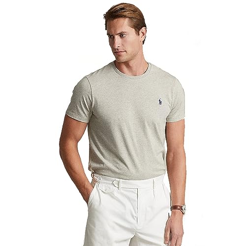 Polo Ralph Lauren Camiseta de Hombre Custom Slim Fit (M, Grey Heather)