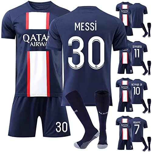DUOROUPUTAO - Camiseta, pantalones cortos y calcetines, de Paris PSG, para niños y adultos, de fútbol, ropa, A-7., 10-11 años