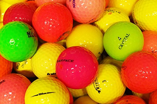 LbcGolf Bolas de Golf Mixtas Divertidas de Color - 25 Piezas - AAAA - AAA - Color - Bolas de Lago - Pelotas de Golf usadas - graciosas - Colorido - Mujeres Set de Regalo de Golf