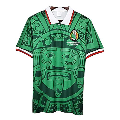 JIEBANG 1998 Copa Mundial De Fútbol México Jersey, México Local/Visitante Retro De La Selección De La Camiseta, La Camiseta De Fútbol para Mujeres De Los Hombres Green-L