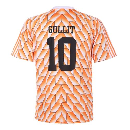 Kingdo Euro 88 Jersey Gullit 1988 - Naranja - Países Bajos - Niños y adultos - Niños - Hombre - Camiseta de fútbol - Regalos de fútbol - Camiseta deportiva - Ropa deportiva, naranja, XL