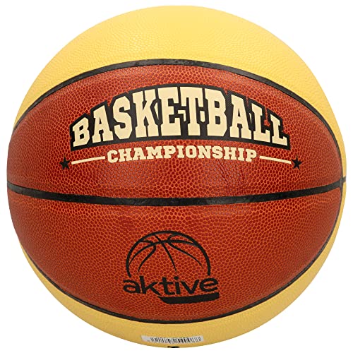 Aktive 54008 - Balón de baloncesto, Pelota basket, Pelota baloncesto talla 5, Color naranja y beige, Peso 650 gramos, Deporte al aire libre, Baloncesto, Aktive Sport