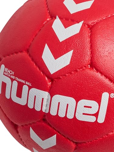 hummel HMLBEACH Balón de Balonmano Ball, Unisex Adulto, Rojo/Blanco, 2