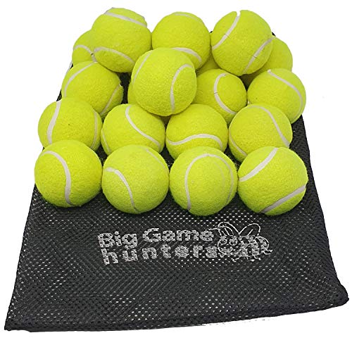 Big Game Hunters Pelota de tenis para perros de doble fuerza, indestructible, ideal para masticadores agresivos (paquete de 20 pelotas)
