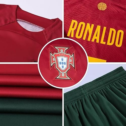 FLAVAS Camiseta del equipo nacional número 7, camiseta de fútbol roja, camiseta de fútbol, ​​conjunto de pantalones cortos de camiseta de manga corta (22)
